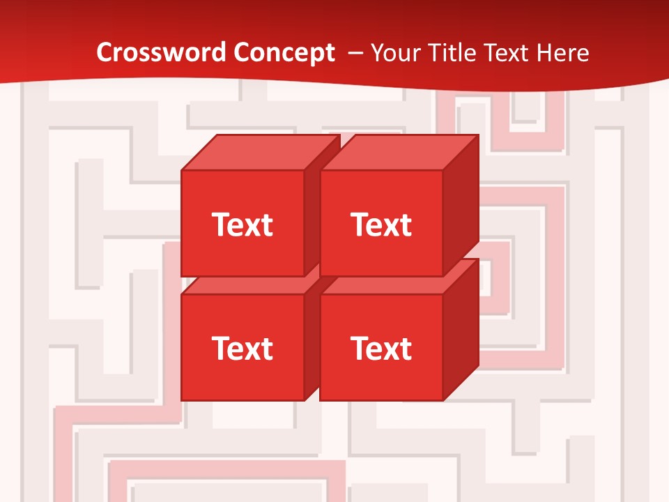 A Red And White Maze Powerpoint Presentation PowerPoint Template