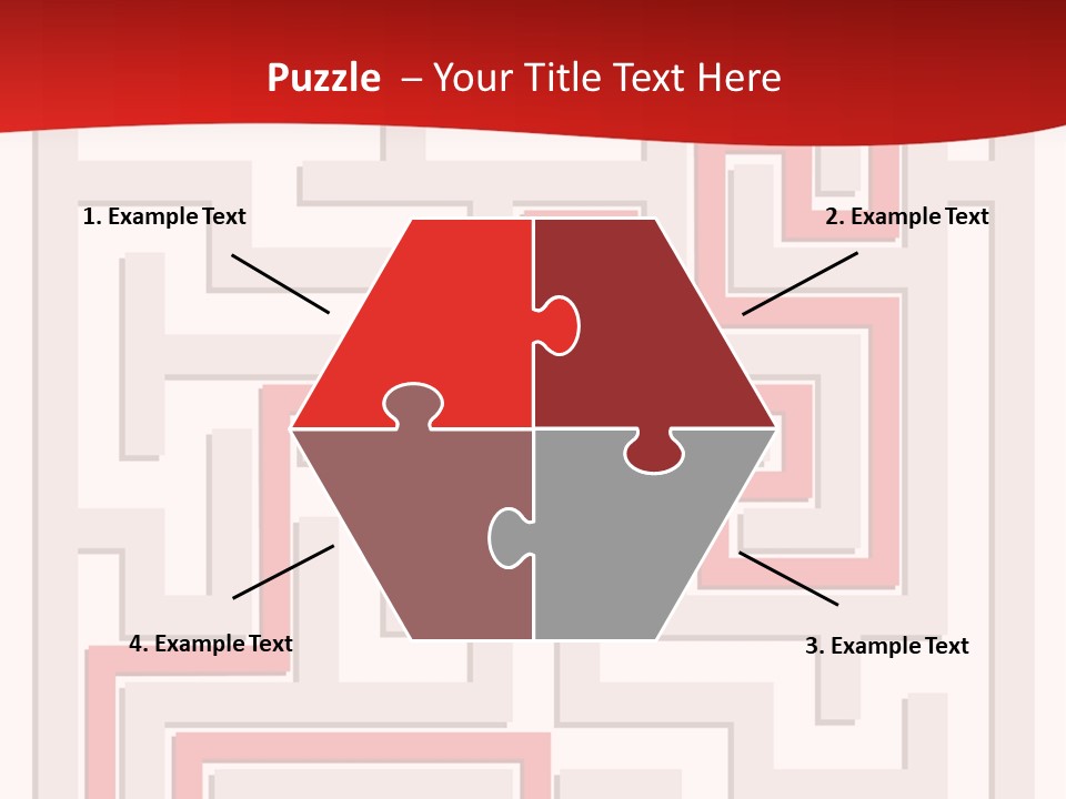 A Red And White Maze Powerpoint Presentation PowerPoint Template