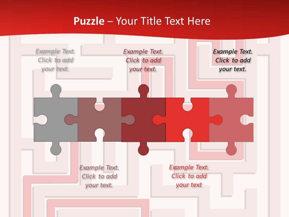 A Red And White Maze Powerpoint Presentation PowerPoint Template