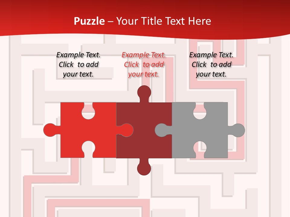 A Red And White Maze Powerpoint Presentation PowerPoint Template