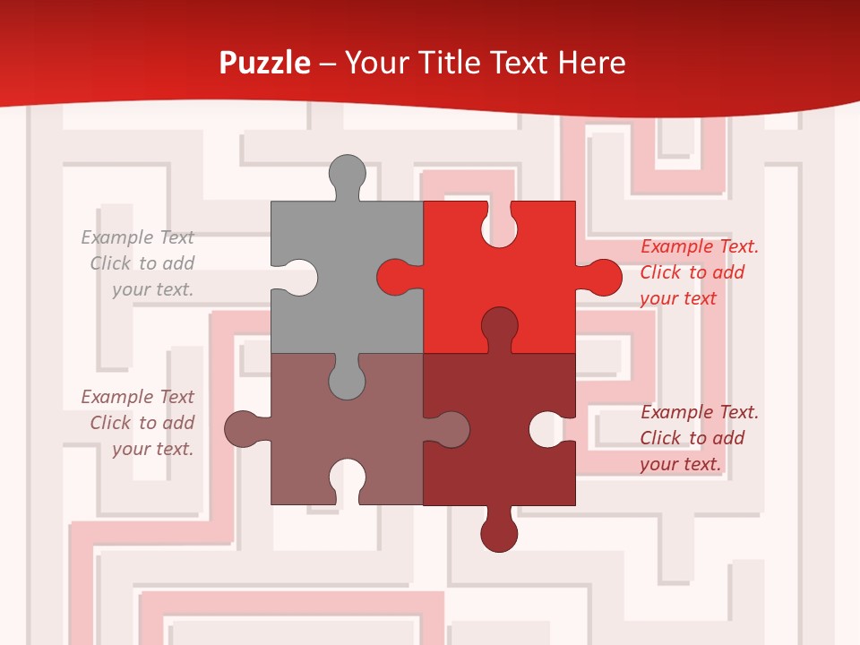 A Red And White Maze Powerpoint Presentation PowerPoint Template