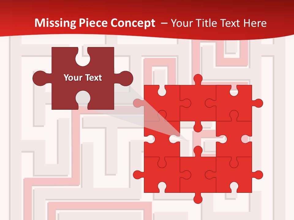 A Red And White Maze Powerpoint Presentation PowerPoint Template