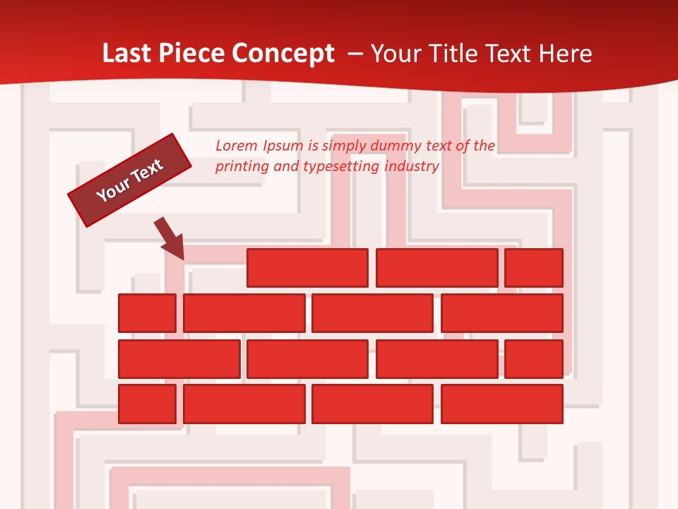 A Red And White Maze Powerpoint Presentation PowerPoint Template