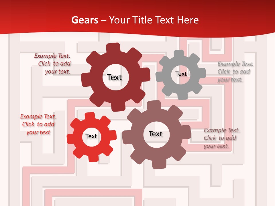 A Red And White Maze Powerpoint Presentation PowerPoint Template