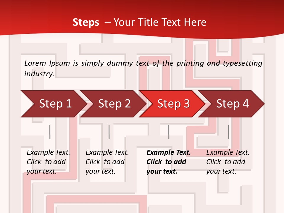 A Red And White Maze Powerpoint Presentation PowerPoint Template