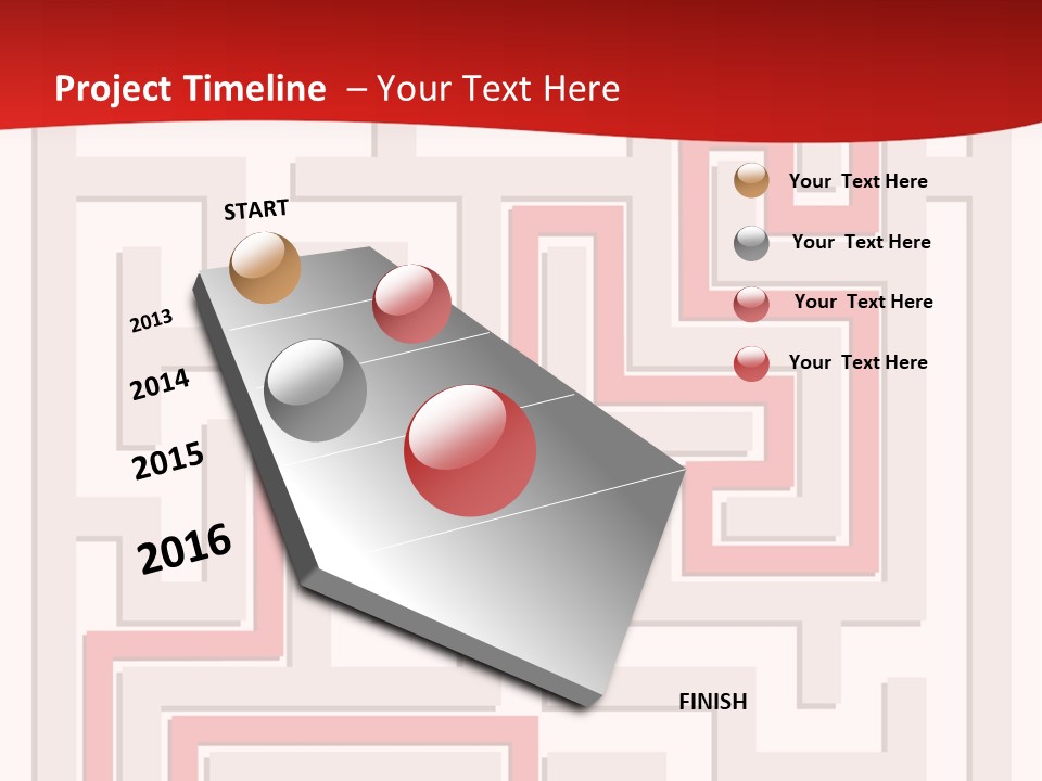 A Red And White Maze Powerpoint Presentation PowerPoint Template