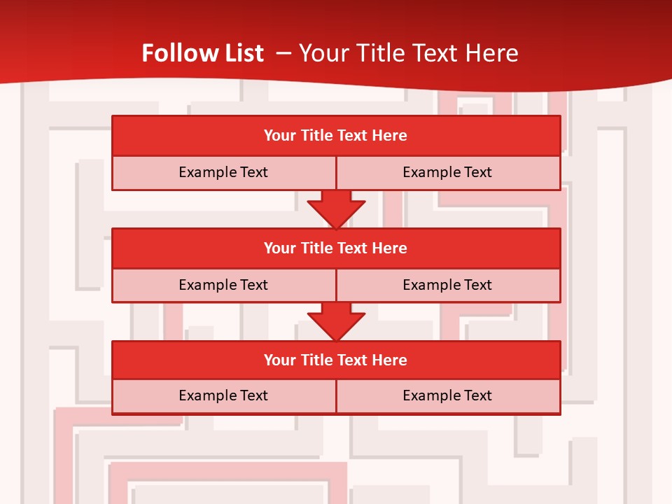 A Red And White Maze Powerpoint Presentation PowerPoint Template