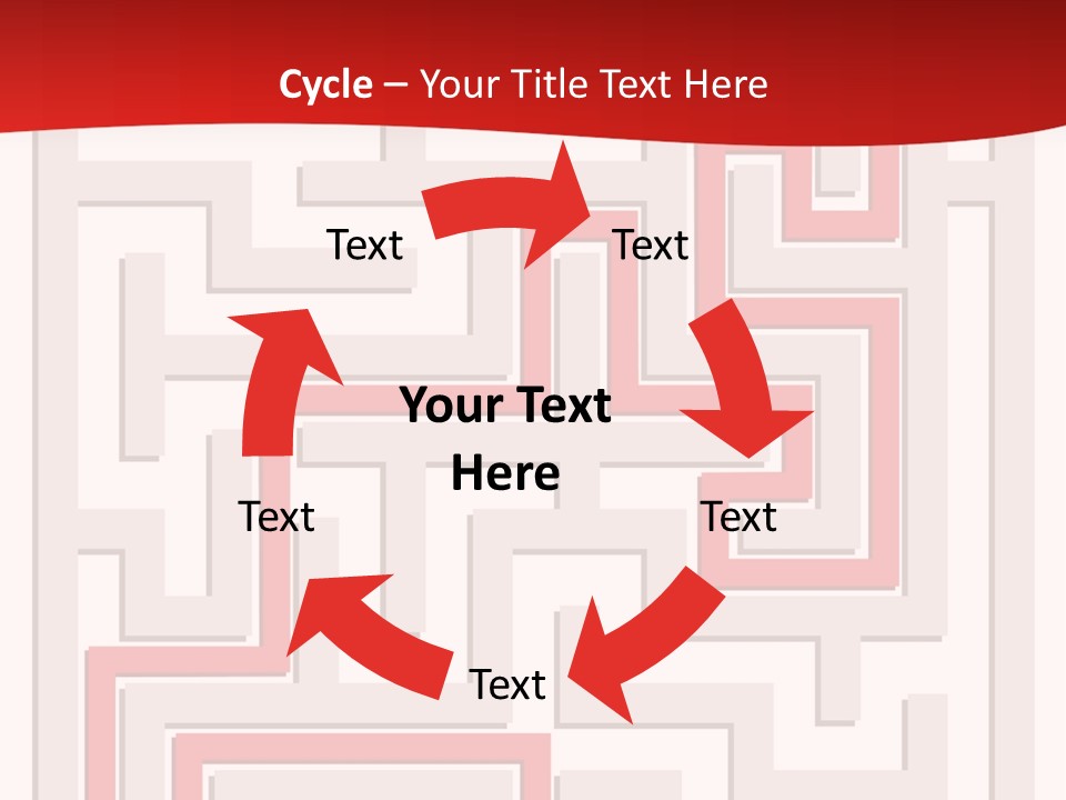 A Red And White Maze Powerpoint Presentation PowerPoint Template