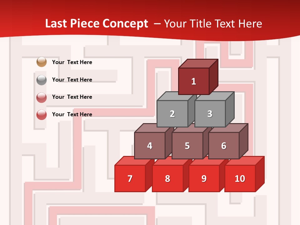 A Red And White Maze Powerpoint Presentation PowerPoint Template