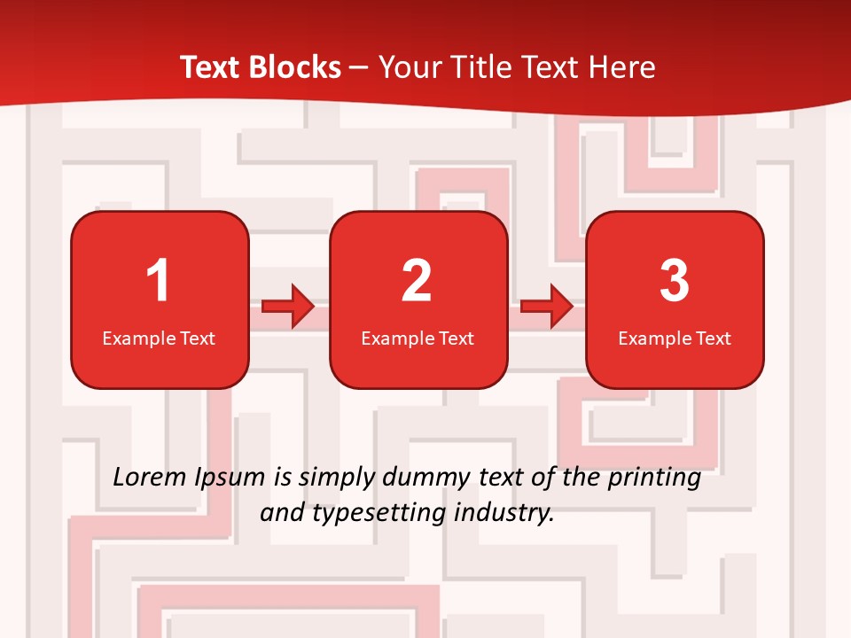 A Red And White Maze Powerpoint Presentation PowerPoint Template