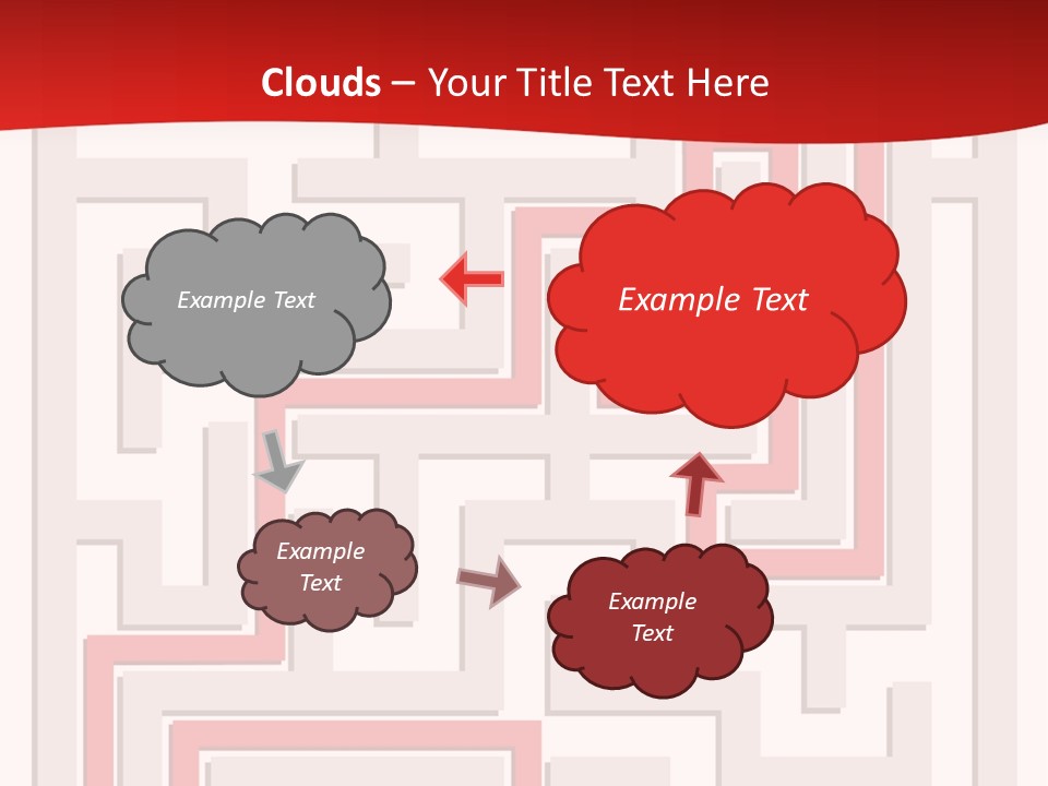 A Red And White Maze Powerpoint Presentation PowerPoint Template