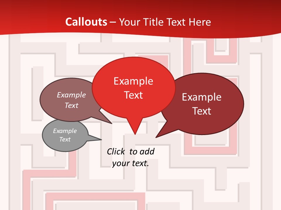 A Red And White Maze Powerpoint Presentation PowerPoint Template