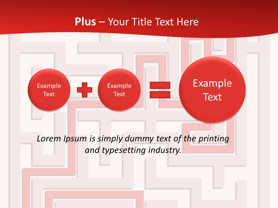A Red And White Maze Powerpoint Presentation PowerPoint Template