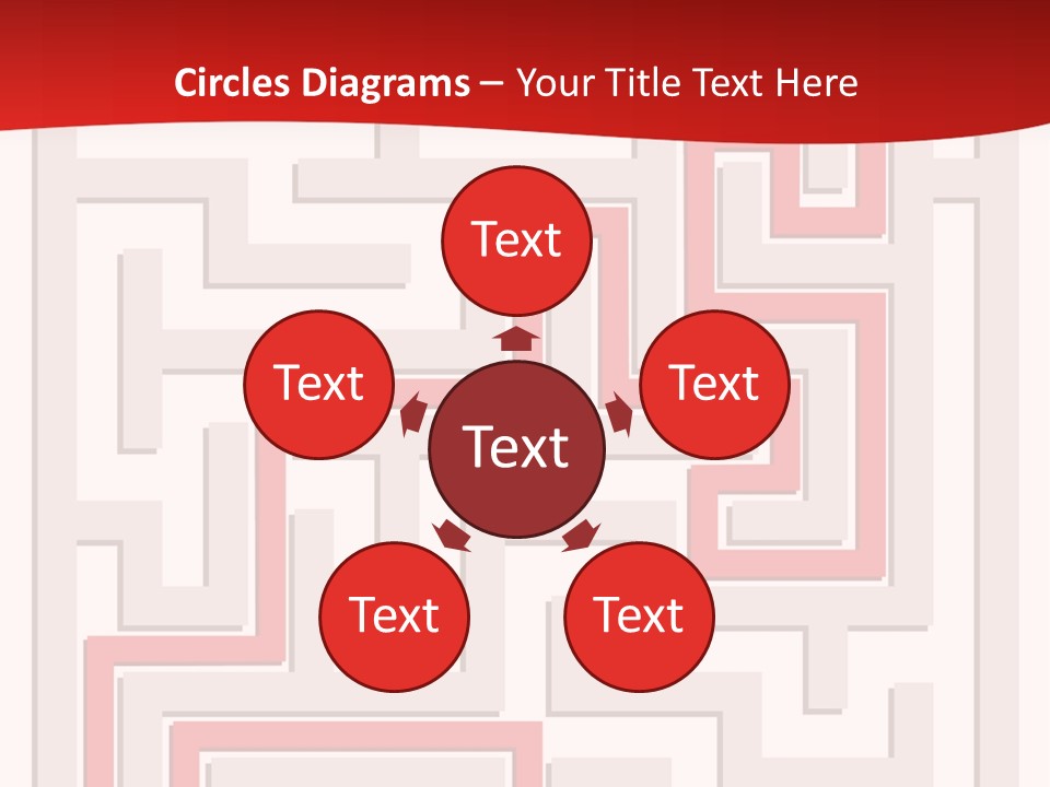 A Red And White Maze Powerpoint Presentation PowerPoint Template