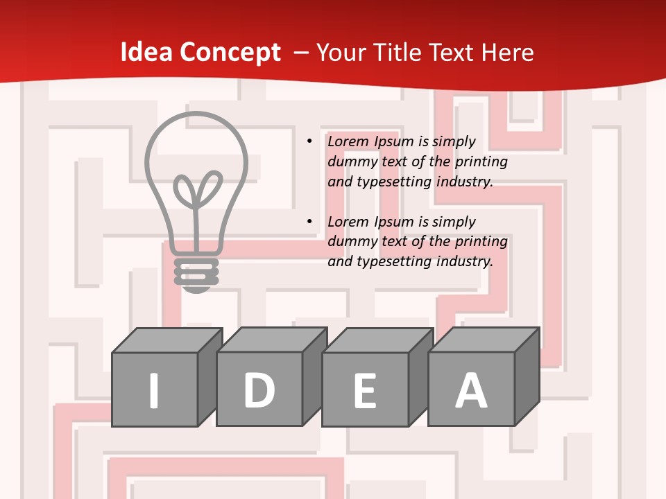 A Red And White Maze Powerpoint Presentation PowerPoint Template