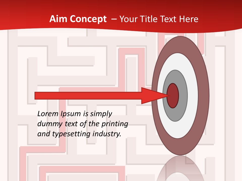 A Red And White Maze Powerpoint Presentation PowerPoint Template
