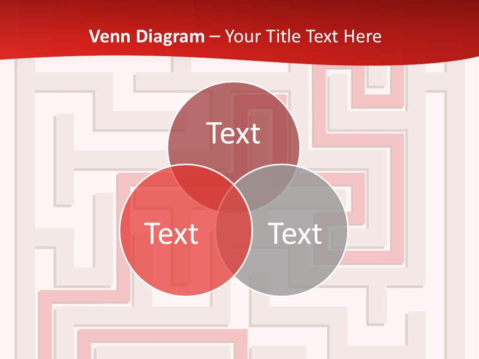 A Red And White Maze Powerpoint Presentation PowerPoint Template