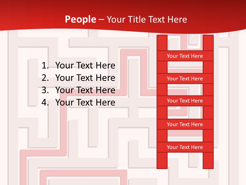 A Red And White Maze Powerpoint Presentation PowerPoint Template