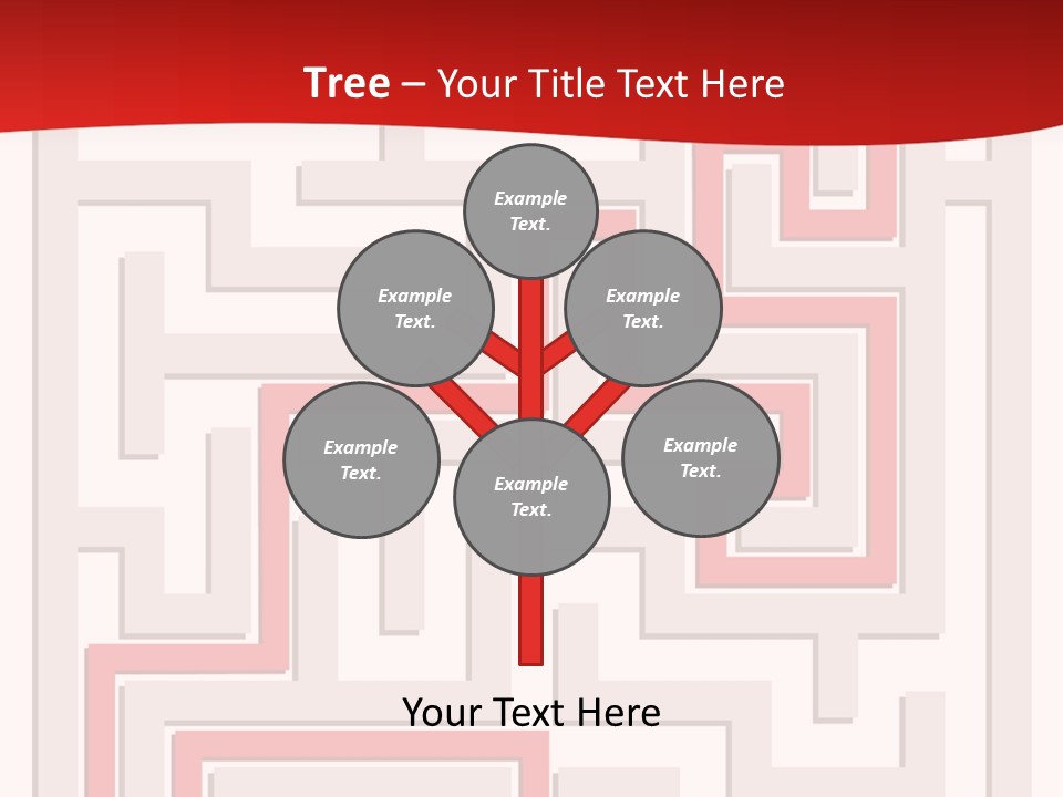 A Red And White Maze Powerpoint Presentation PowerPoint Template