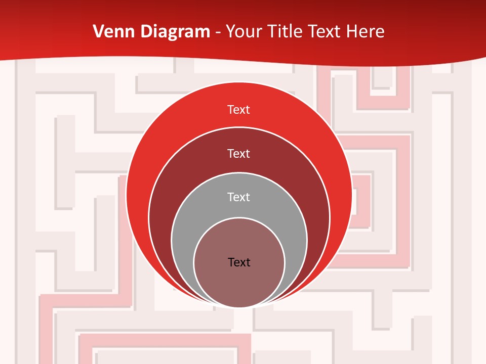 A Red And White Maze Powerpoint Presentation PowerPoint Template