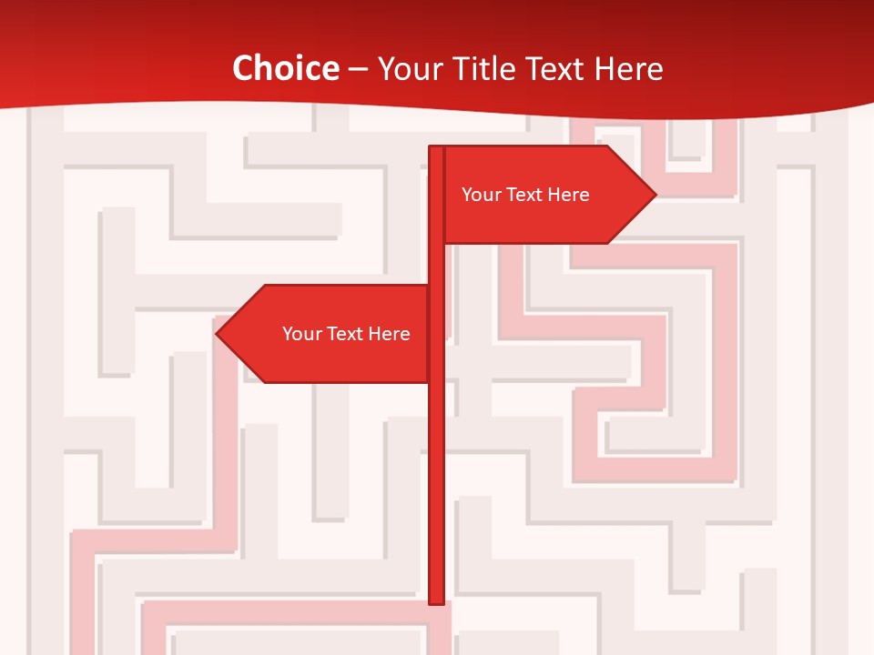 A Red And White Maze Powerpoint Presentation PowerPoint Template