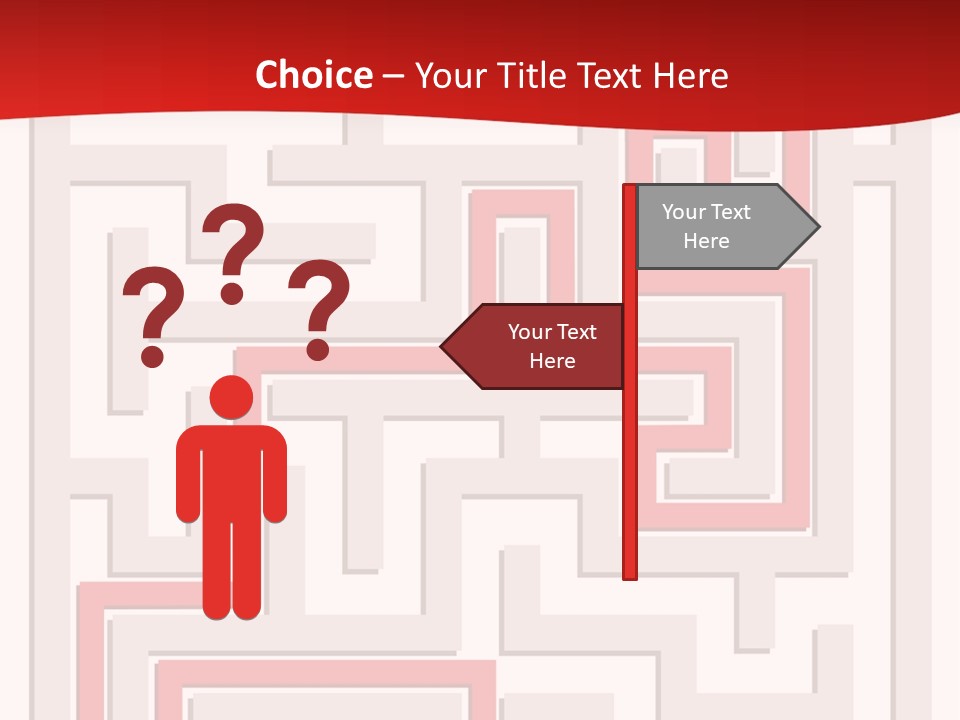 A Red And White Maze Powerpoint Presentation PowerPoint Template