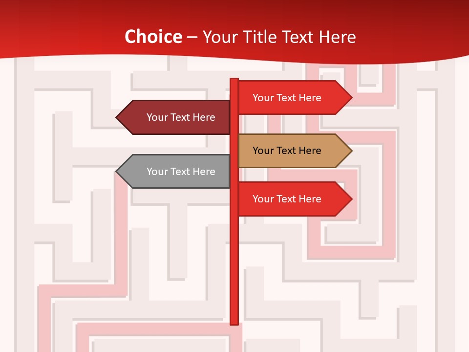 A Red And White Maze Powerpoint Presentation PowerPoint Template