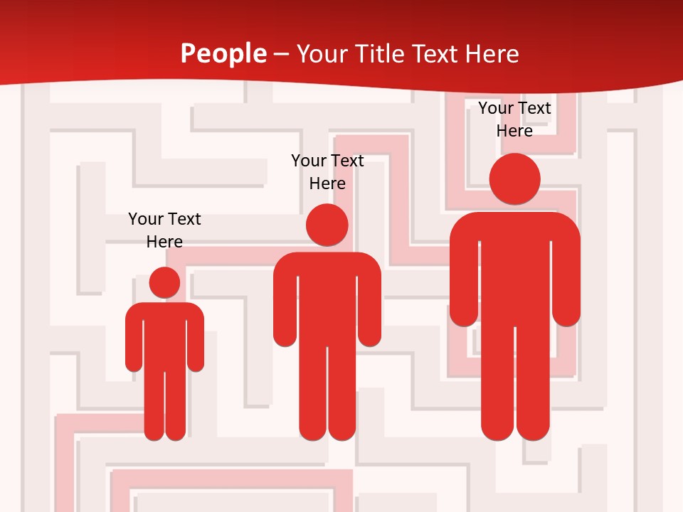 A Red And White Maze Powerpoint Presentation PowerPoint Template