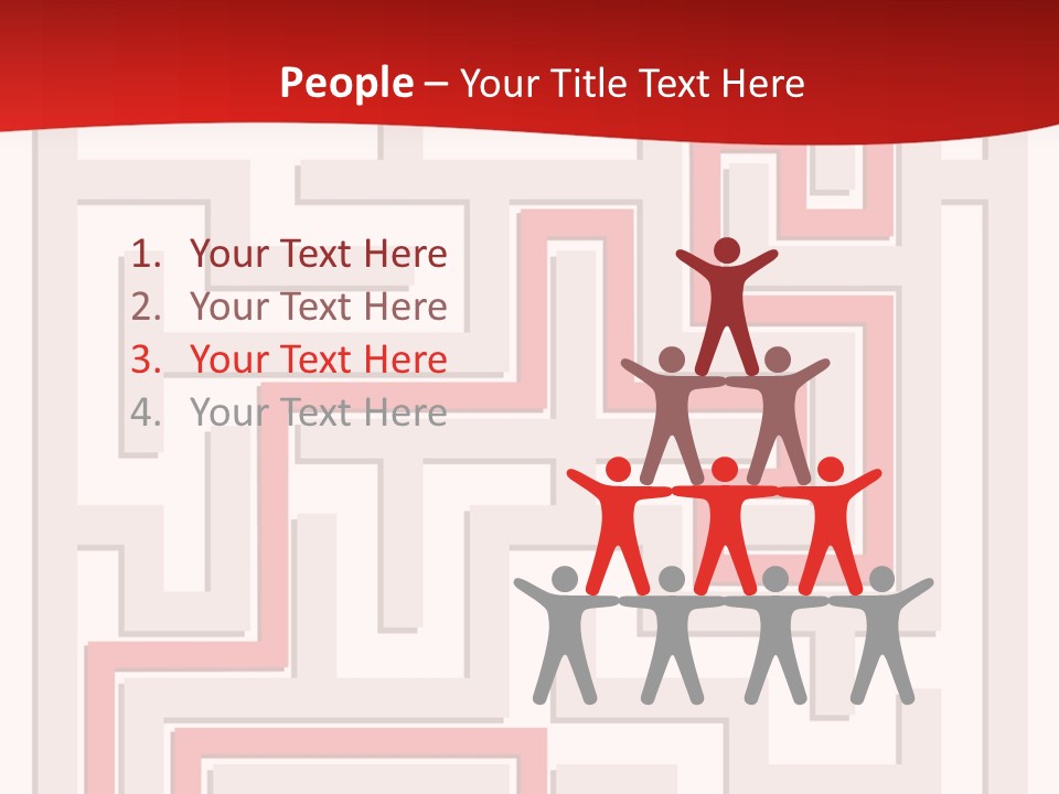A Red And White Maze Powerpoint Presentation PowerPoint Template