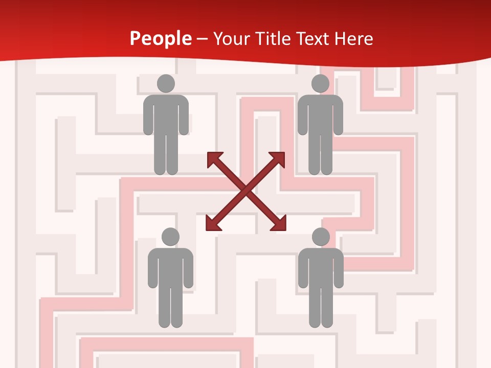 A Red And White Maze Powerpoint Presentation PowerPoint Template