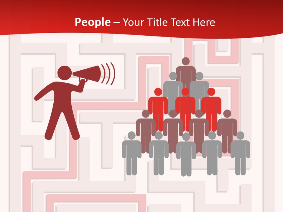 A Red And White Maze Powerpoint Presentation PowerPoint Template