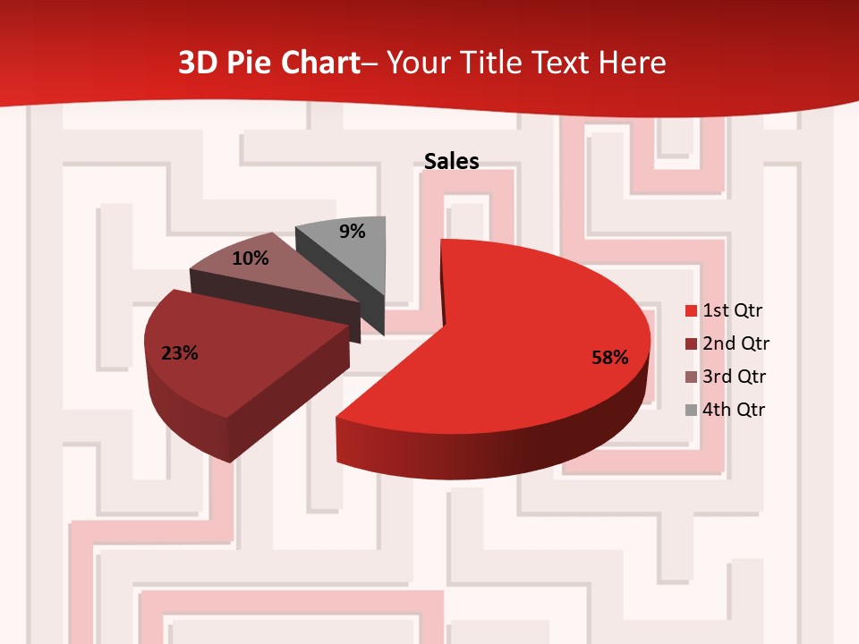 A Red And White Maze Powerpoint Presentation PowerPoint Template