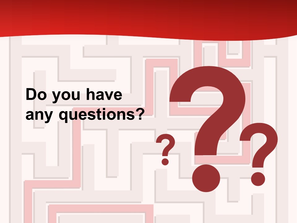 A Red And White Maze Powerpoint Presentation PowerPoint Template