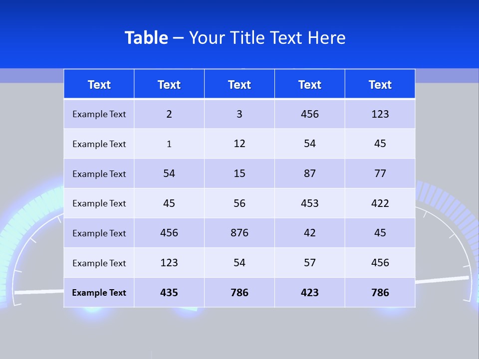 Three Speedometers On A Black Background With Blue Lights PowerPoint Template