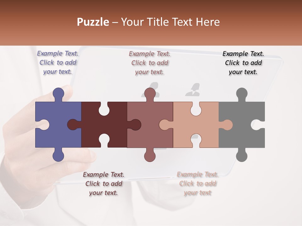 A Person Holding A Tablet With A Group Of People On It PowerPoint Template