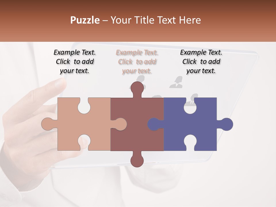 A Person Holding A Tablet With A Group Of People On It PowerPoint Template