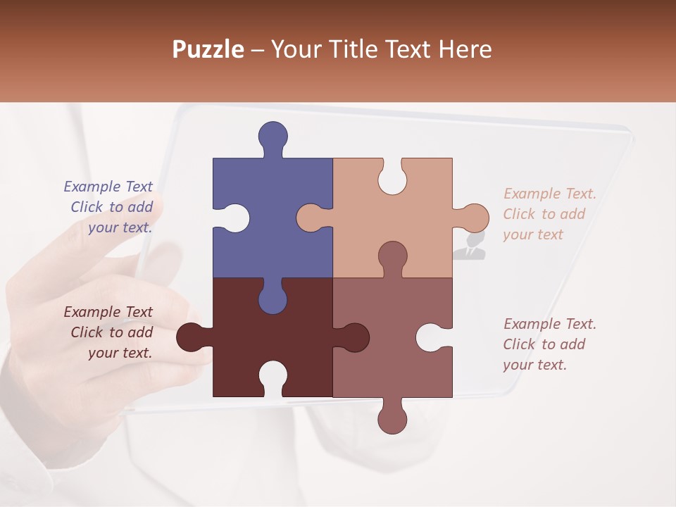 A Person Holding A Tablet With A Group Of People On It PowerPoint Template