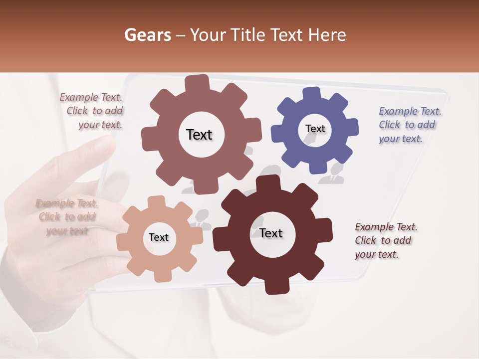 A Person Holding A Tablet With A Group Of People On It PowerPoint Template