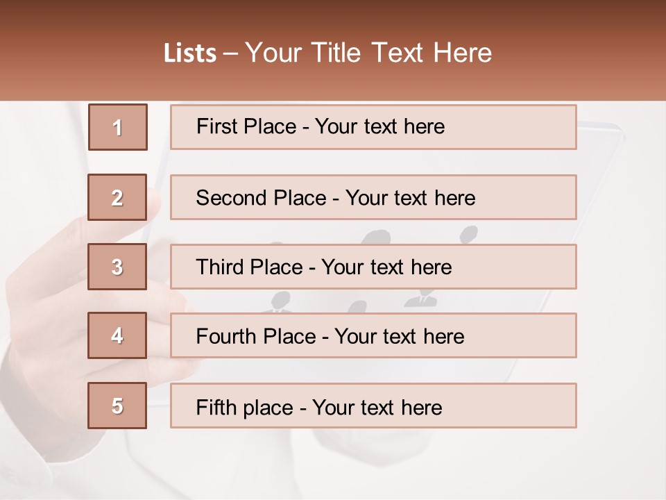 A Person Holding A Tablet With A Group Of People On It PowerPoint Template