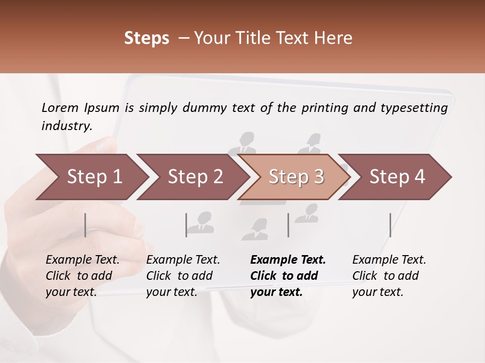 A Person Holding A Tablet With A Group Of People On It PowerPoint Template