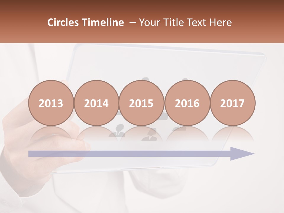 A Person Holding A Tablet With A Group Of People On It PowerPoint Template