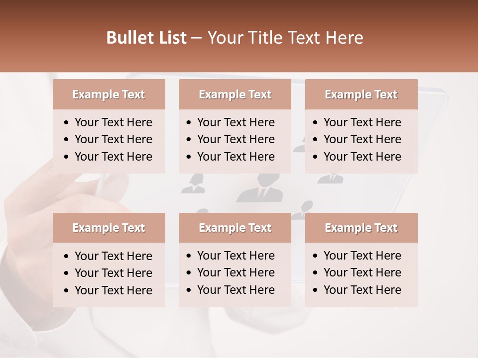 A Person Holding A Tablet With A Group Of People On It PowerPoint Template