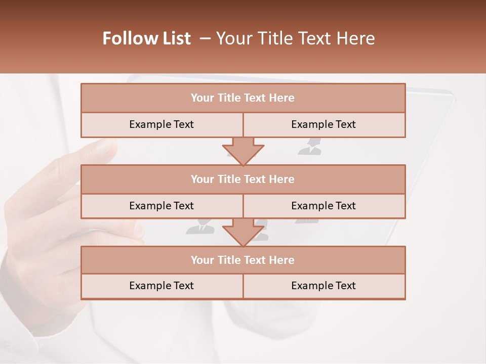 A Person Holding A Tablet With A Group Of People On It PowerPoint Template