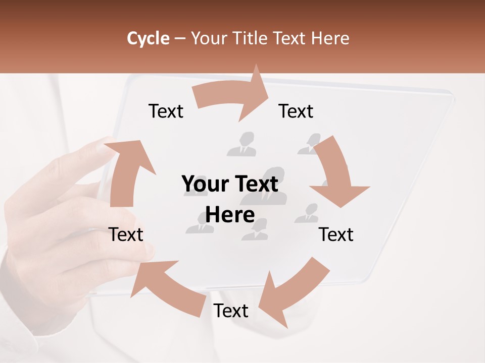 A Person Holding A Tablet With A Group Of People On It PowerPoint Template