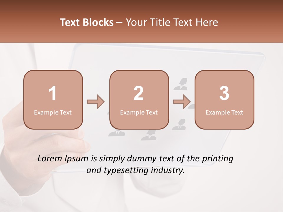 A Person Holding A Tablet With A Group Of People On It PowerPoint Template