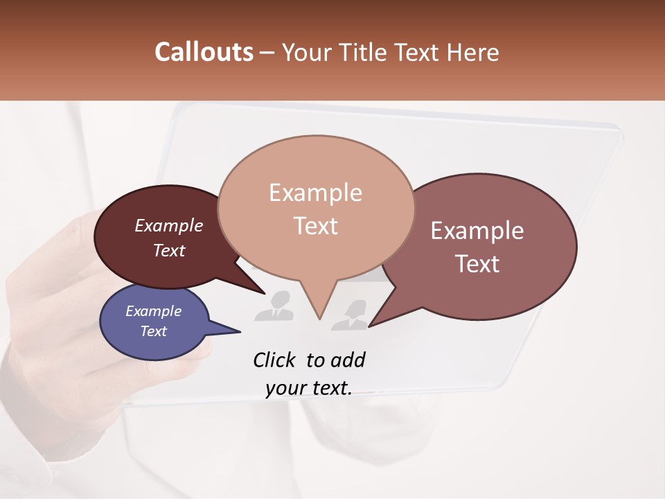 A Person Holding A Tablet With A Group Of People On It PowerPoint Template