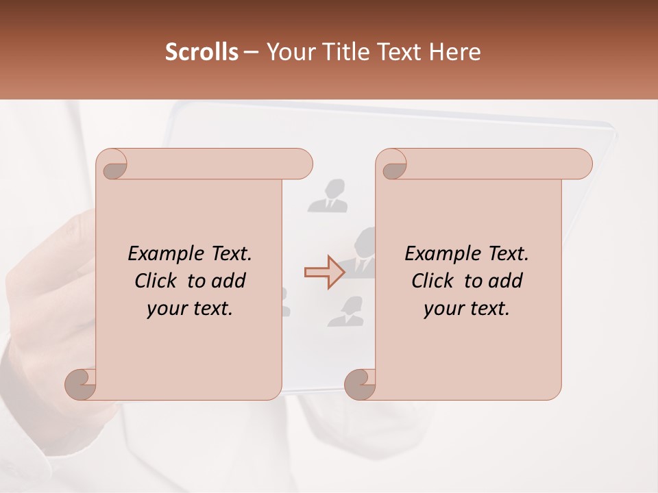 A Person Holding A Tablet With A Group Of People On It PowerPoint Template
