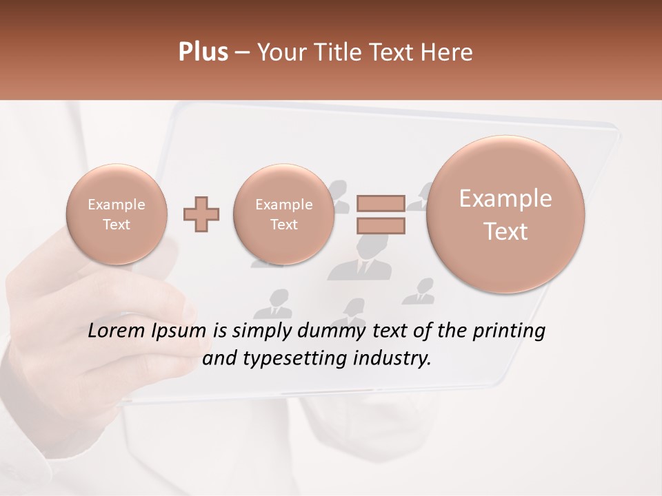A Person Holding A Tablet With A Group Of People On It PowerPoint Template