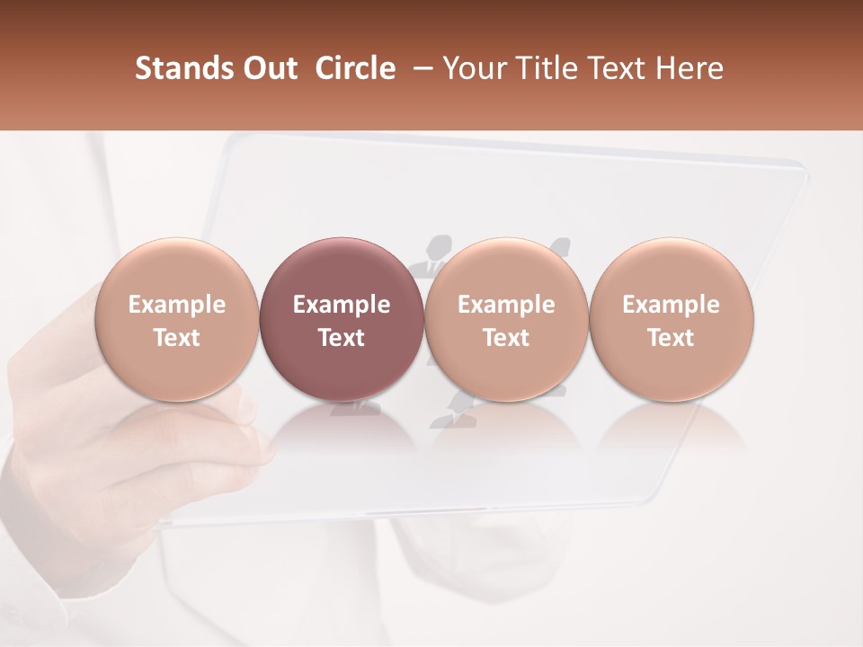 A Person Holding A Tablet With A Group Of People On It PowerPoint Template