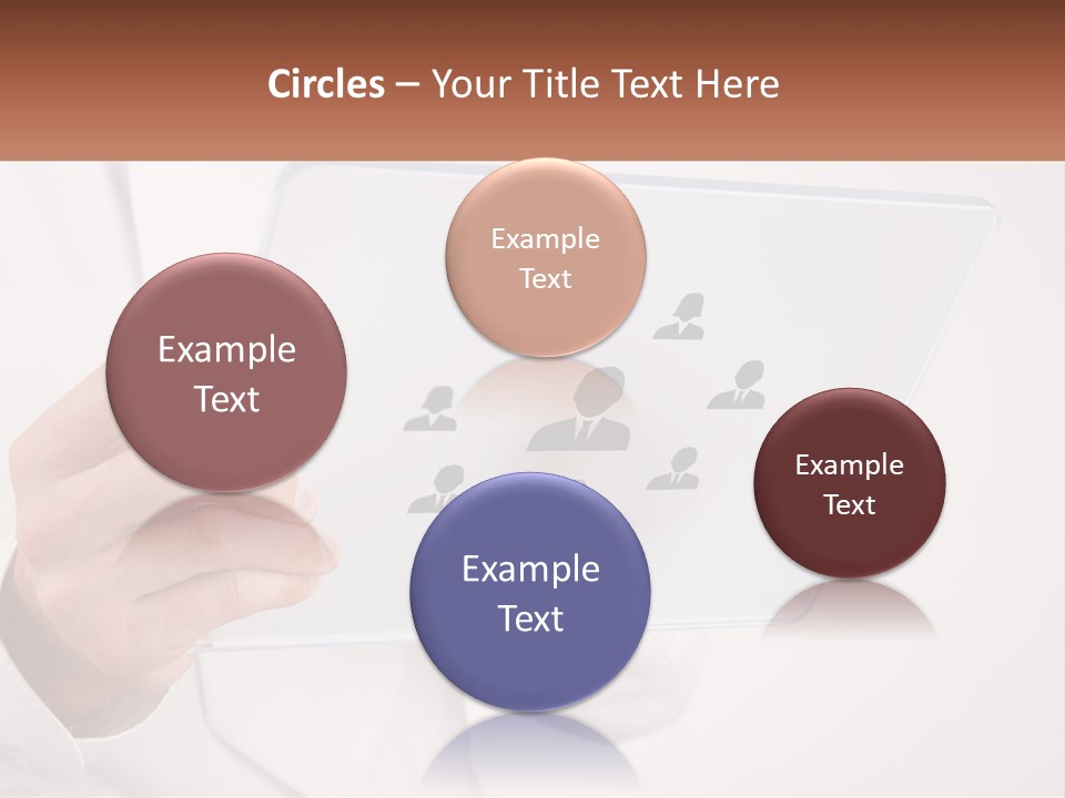 A Person Holding A Tablet With A Group Of People On It PowerPoint Template